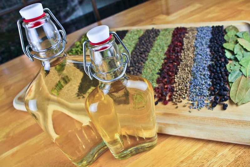 homemade-gin flavoured vodka