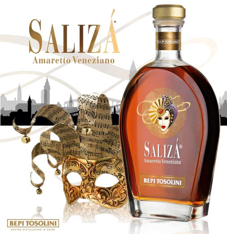 due cartelli con maschera amaretto saliz'