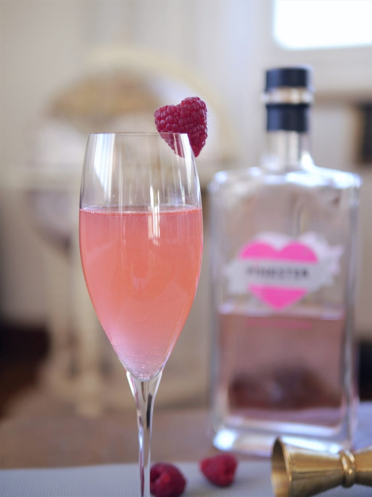 Valentine's day prosecco cocktail