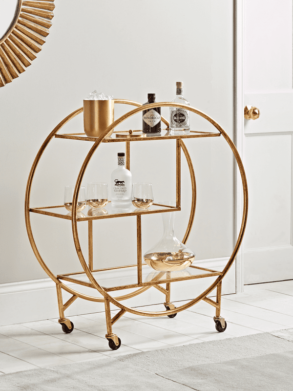 Art deco drinks trolley