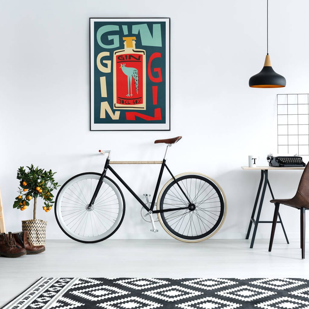 retro gin print Christmas gift