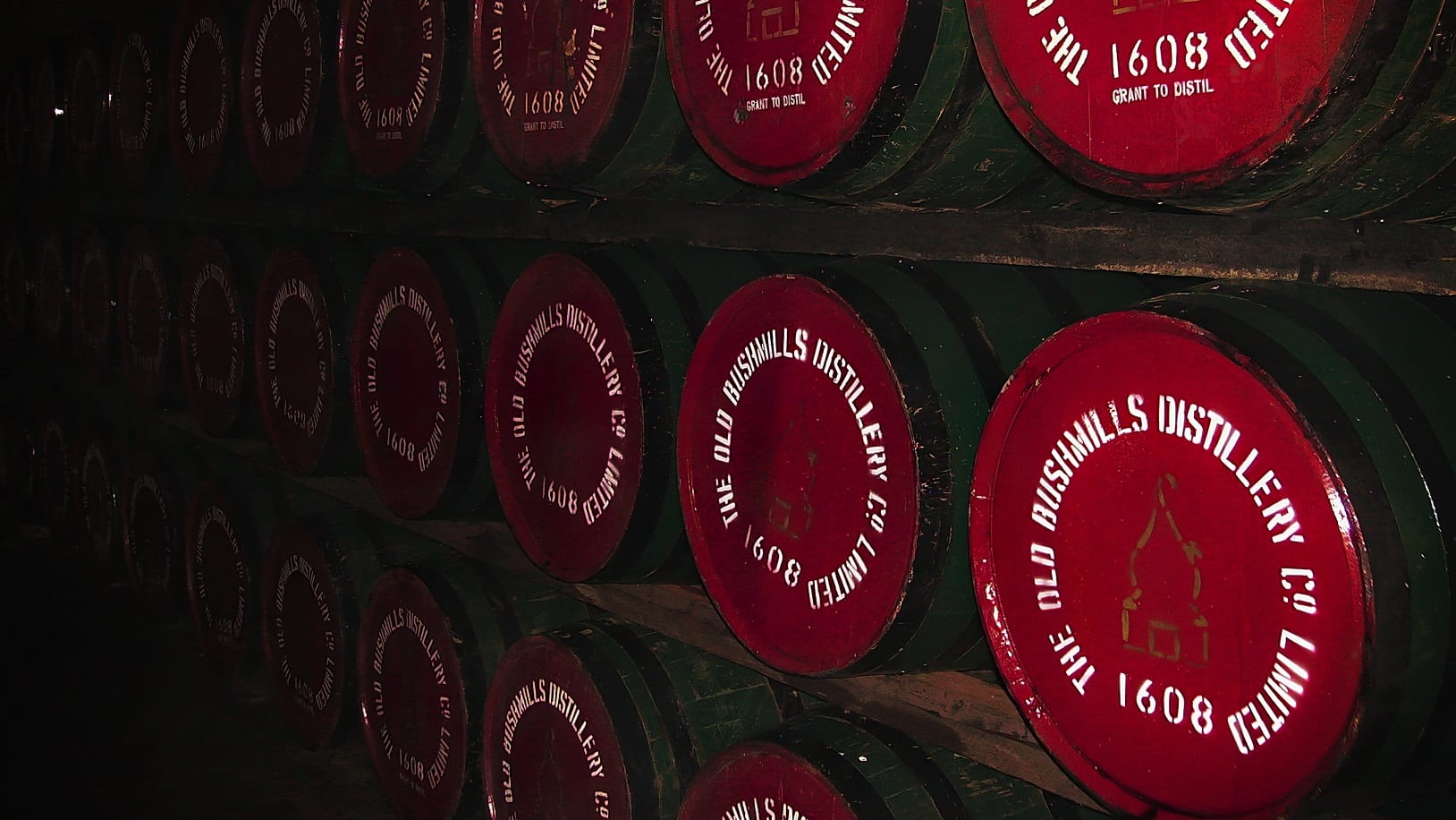 Bushmills Irish whiskey casks