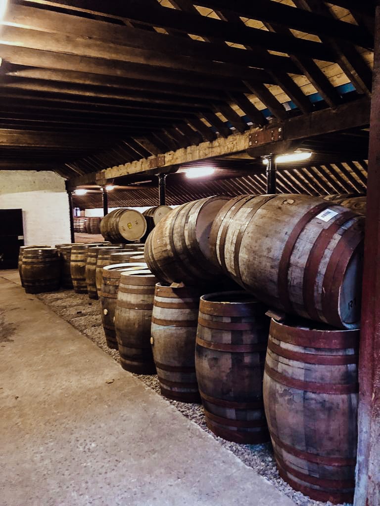Sherry casks in a warehouse