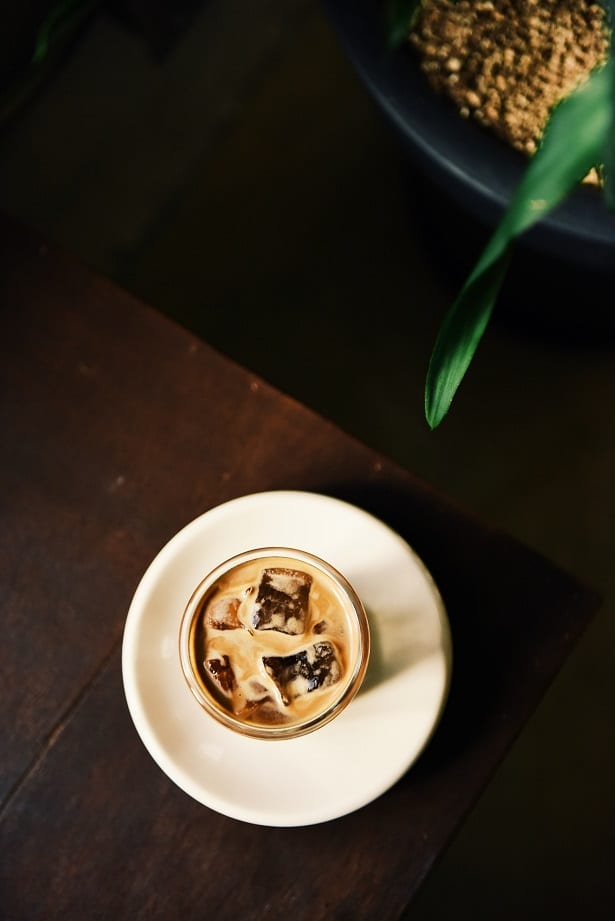Iced coffee with Irish whiskey