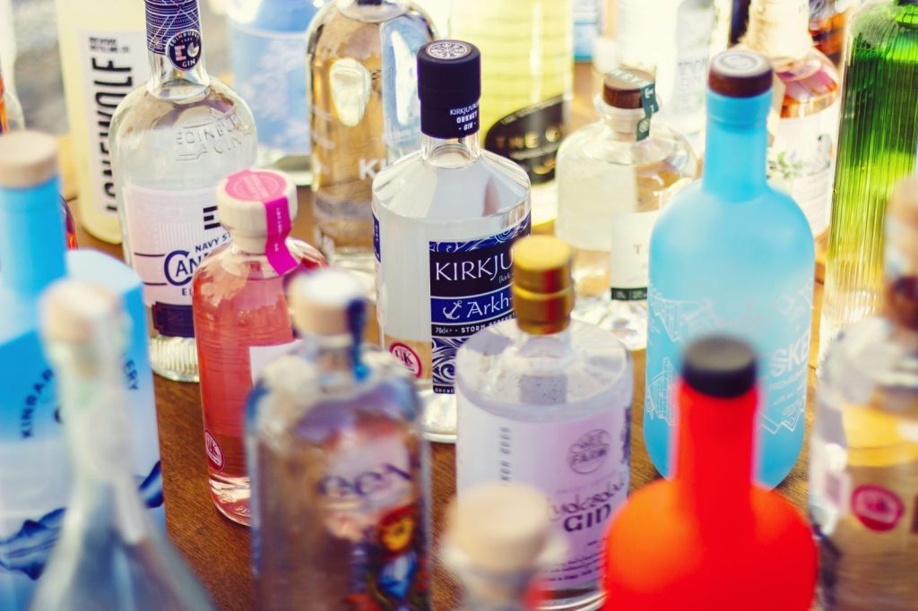 Scottish gin selection
