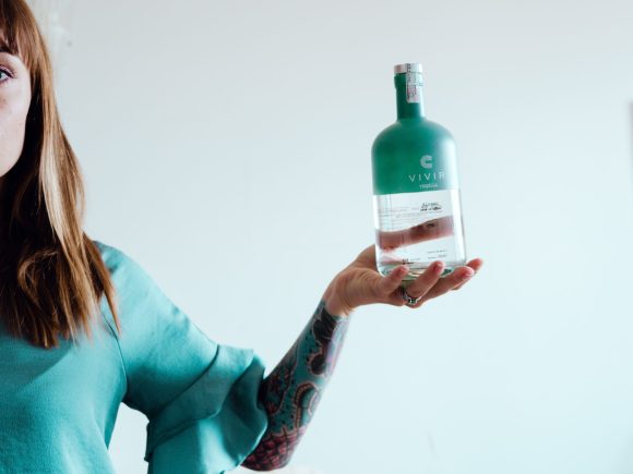 Bottle of vivir tequila blanco