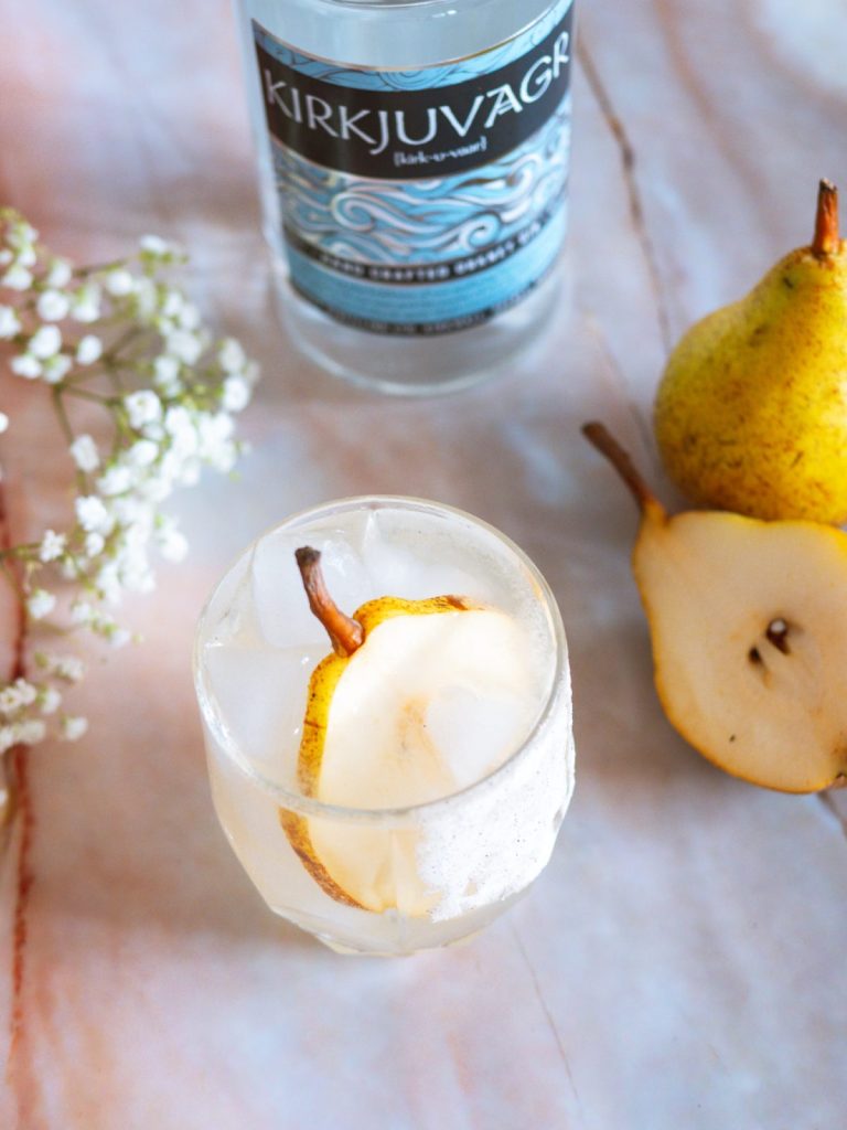 Winter pear gin cocktail