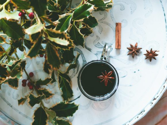Glass of mulled mead