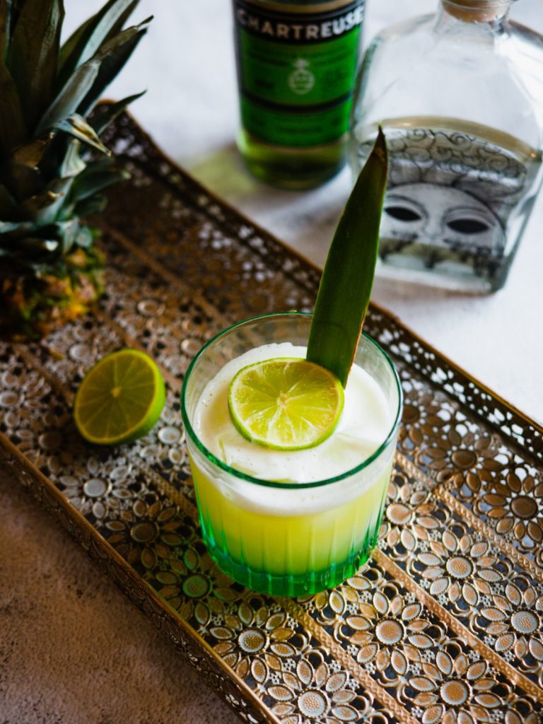 Tequila and pineapple cocktail