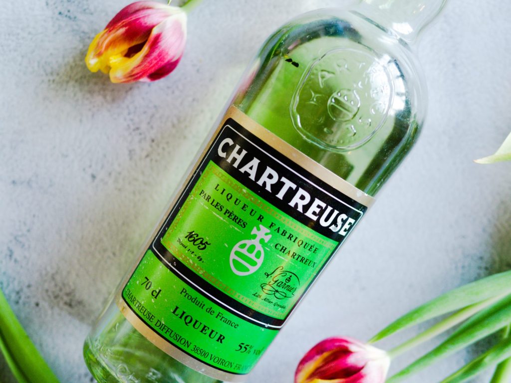 A bottle of green chartreuse