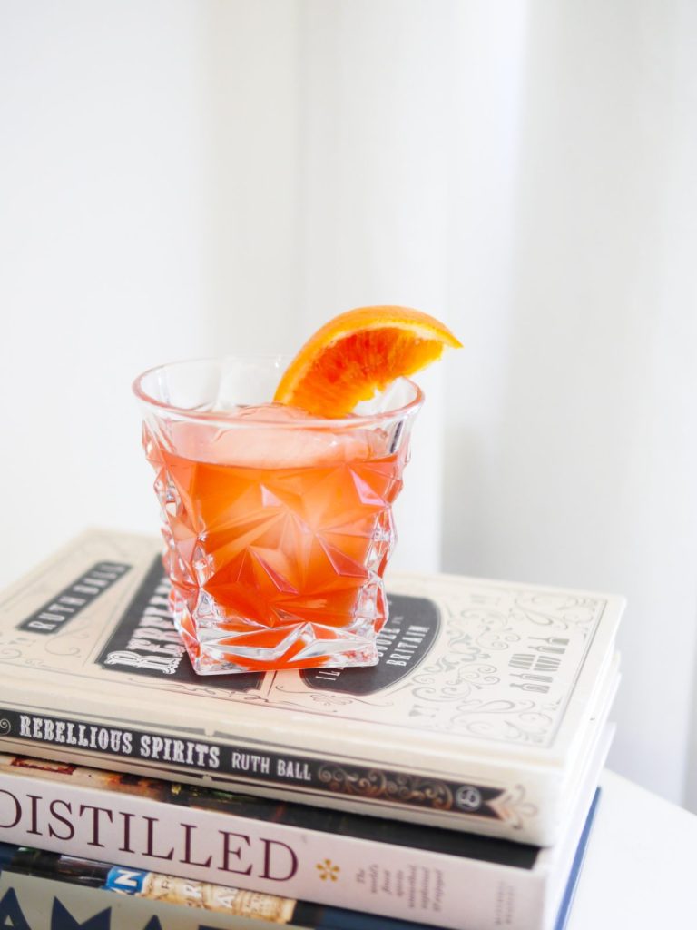 Negroni with blood orange