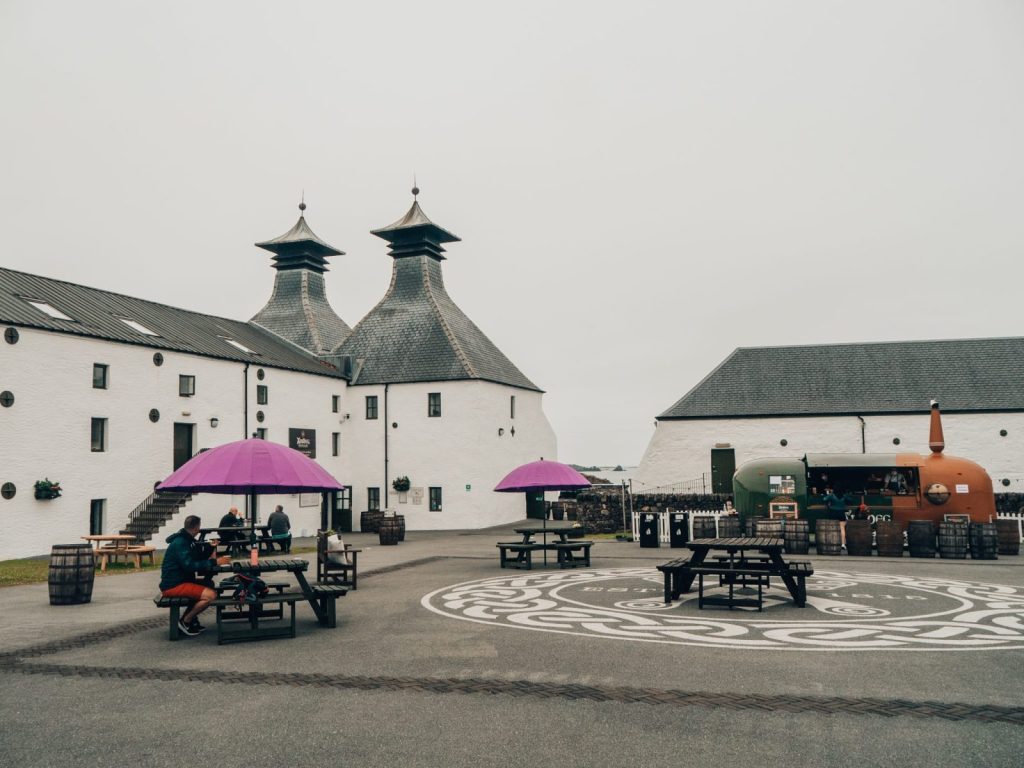 Ardbeg distillery courtyard on islay