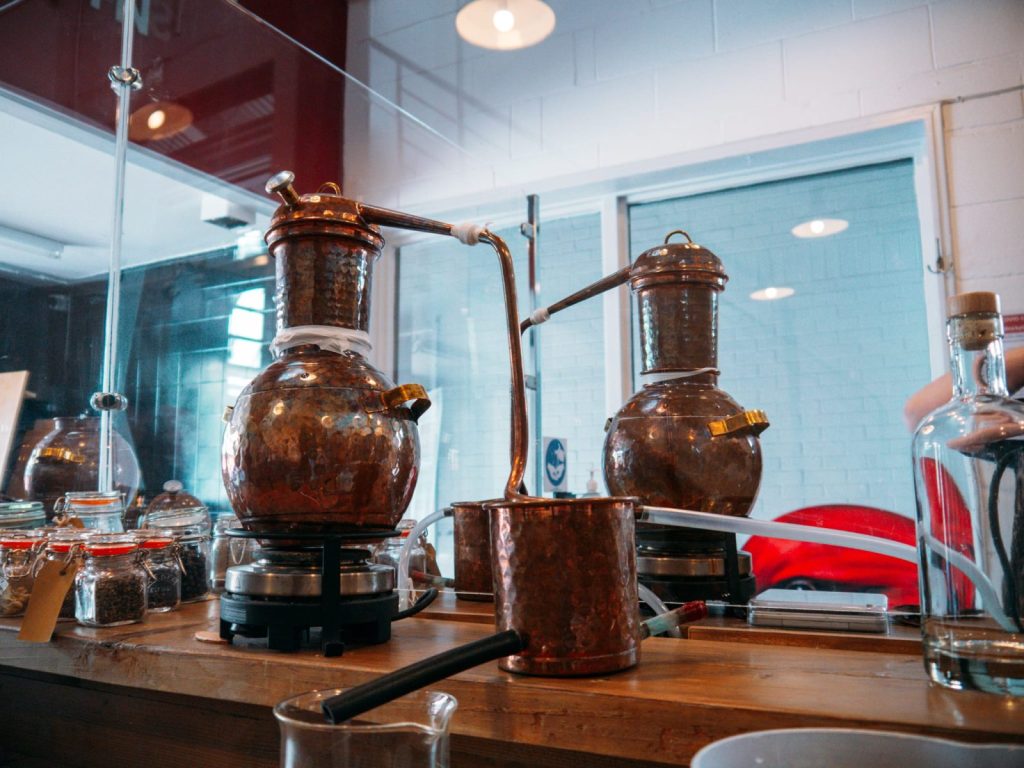 mini stills at Crossbill distillery