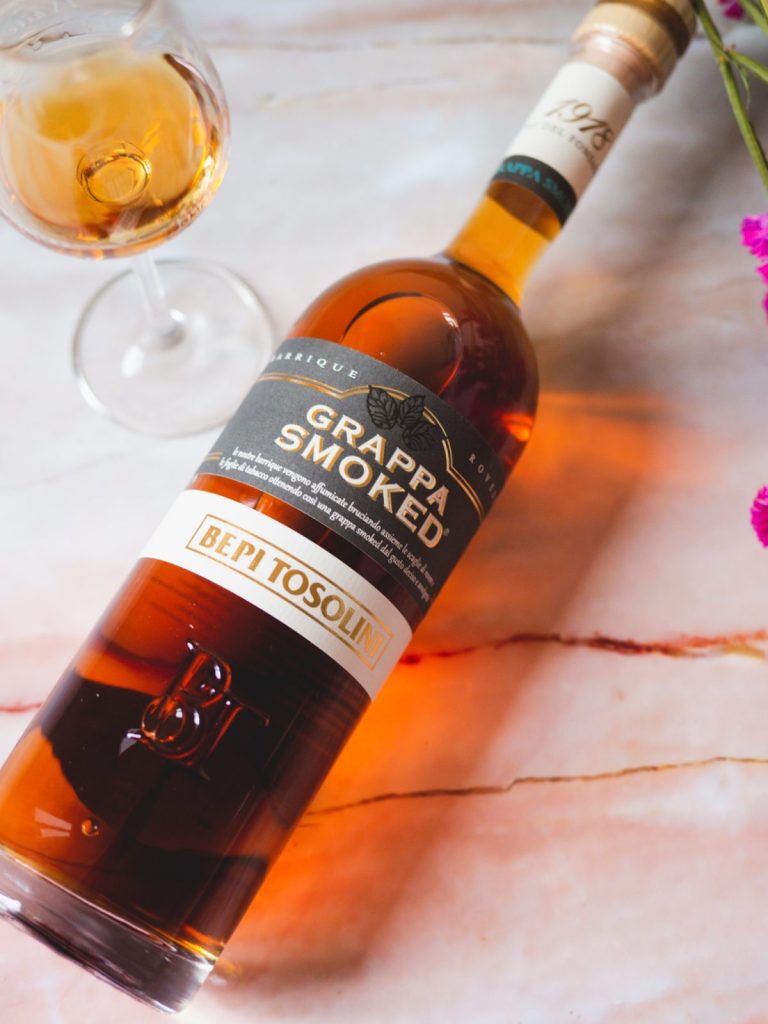 Bepi Tosolini smoked grappa bottle