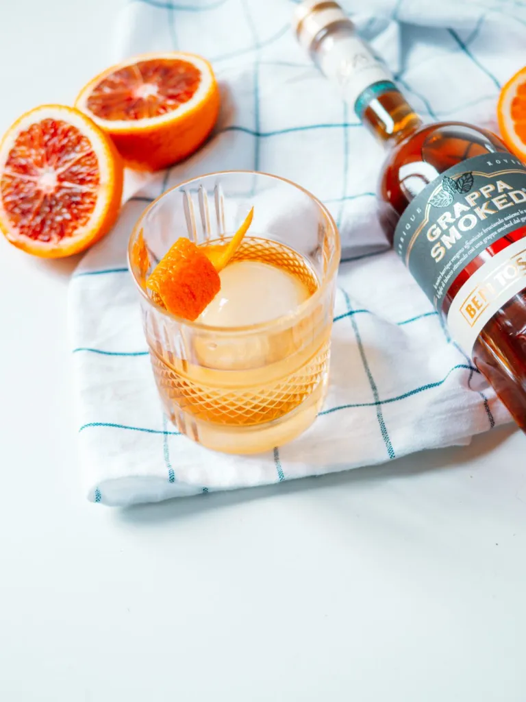 seasonal smoked grappa old fashioned