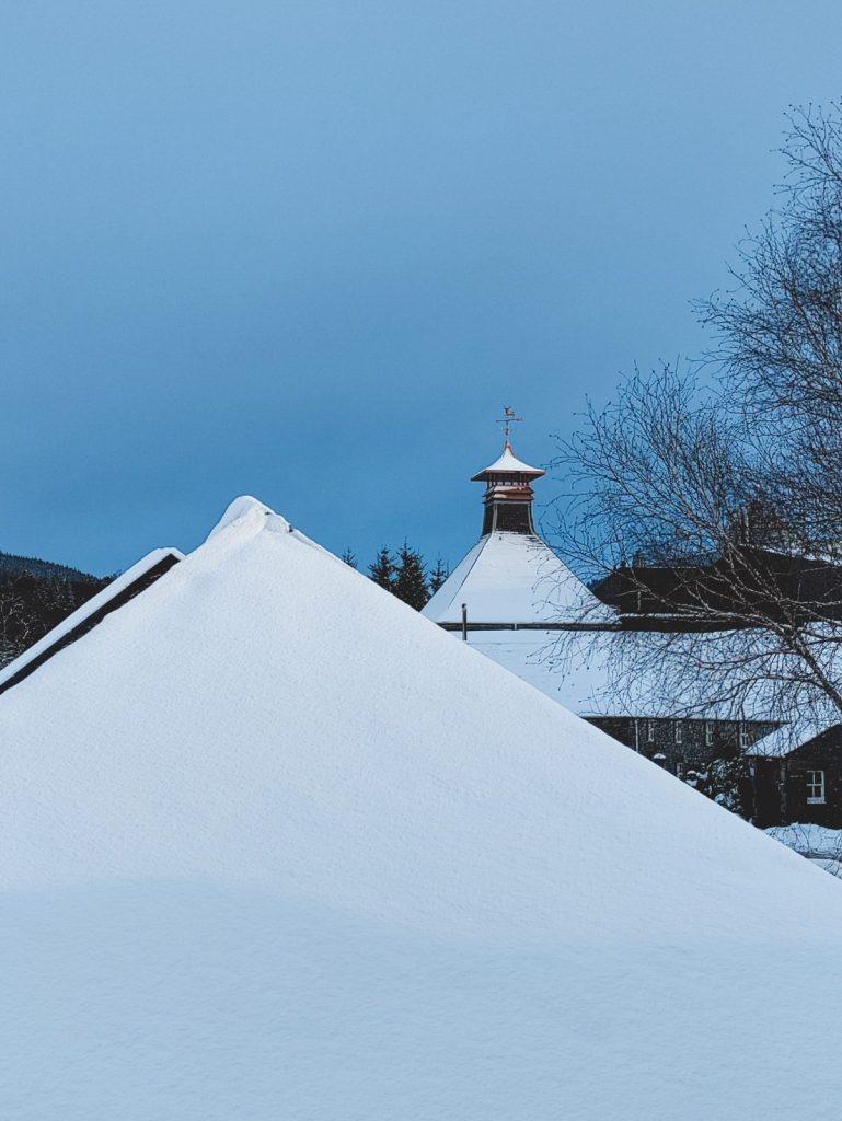 Snowy distillery