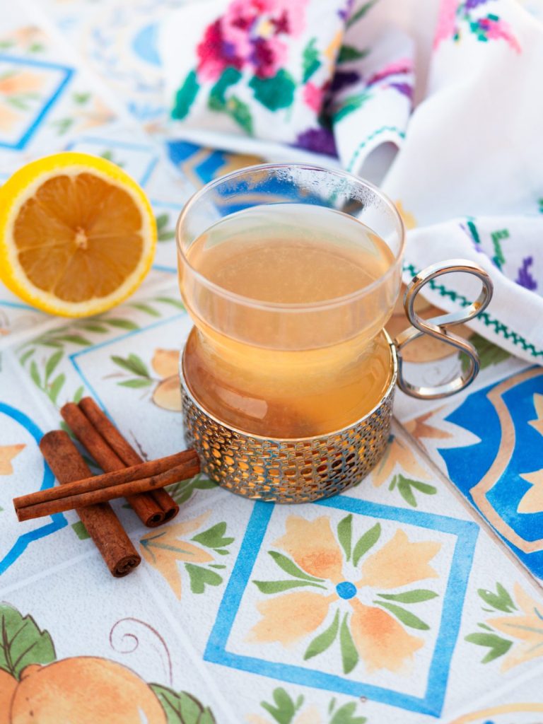 spiced hot toddy in Iittala glass