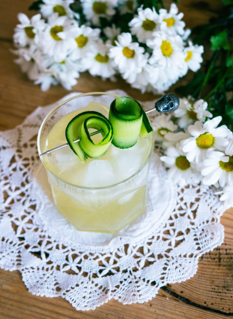Irish maid summer whisky cocktail with cucumber