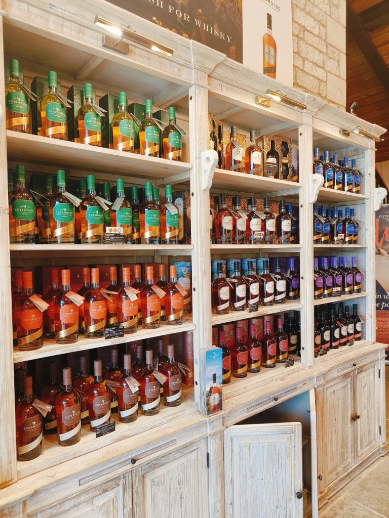 Cotswolds distillery shop with all the whisky