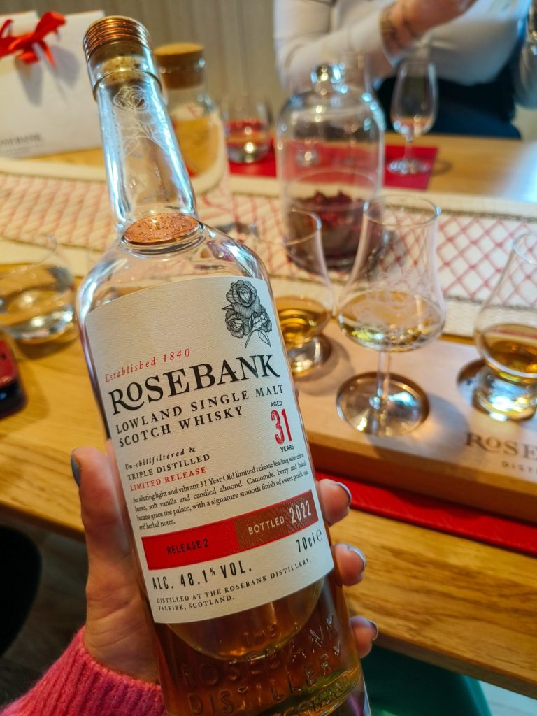 Rosebank 31 year old whisky bottle