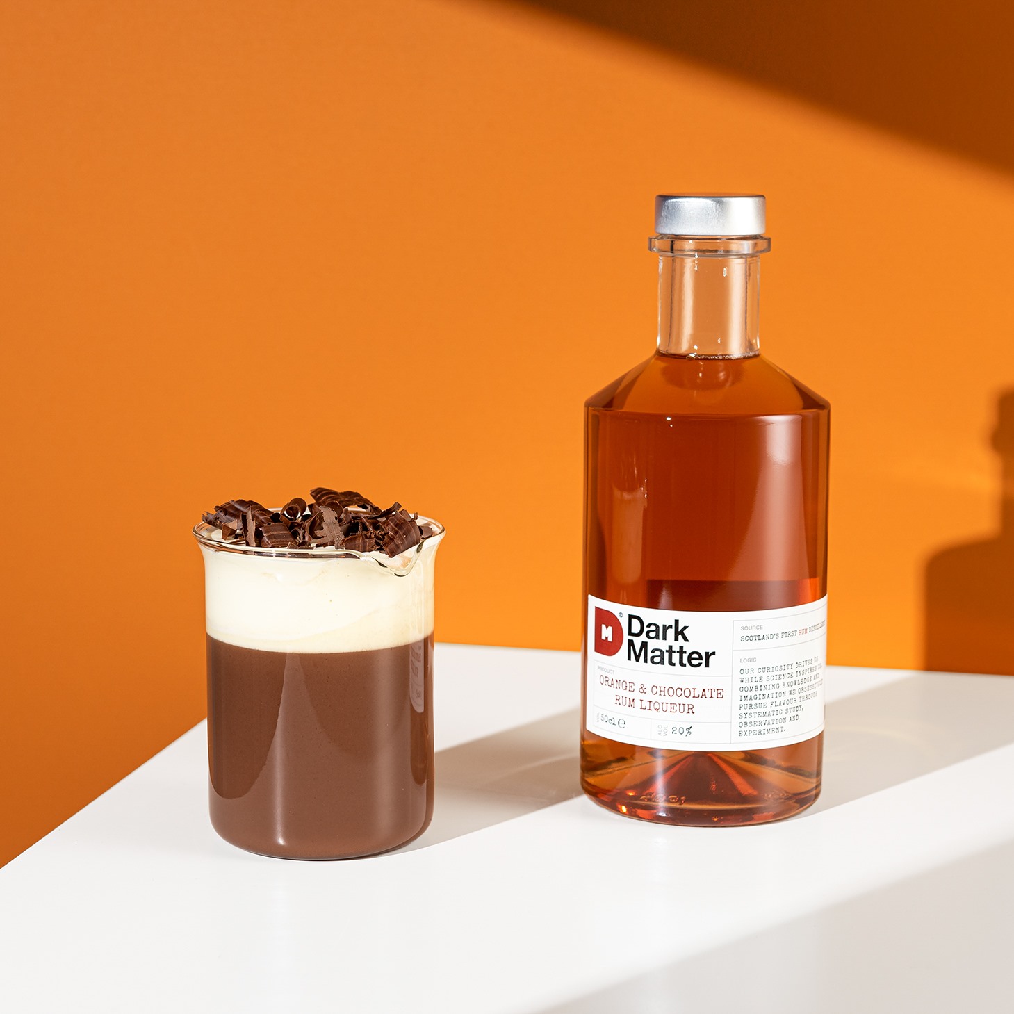 Dark Matter chocolatey bottle and hot chocolate