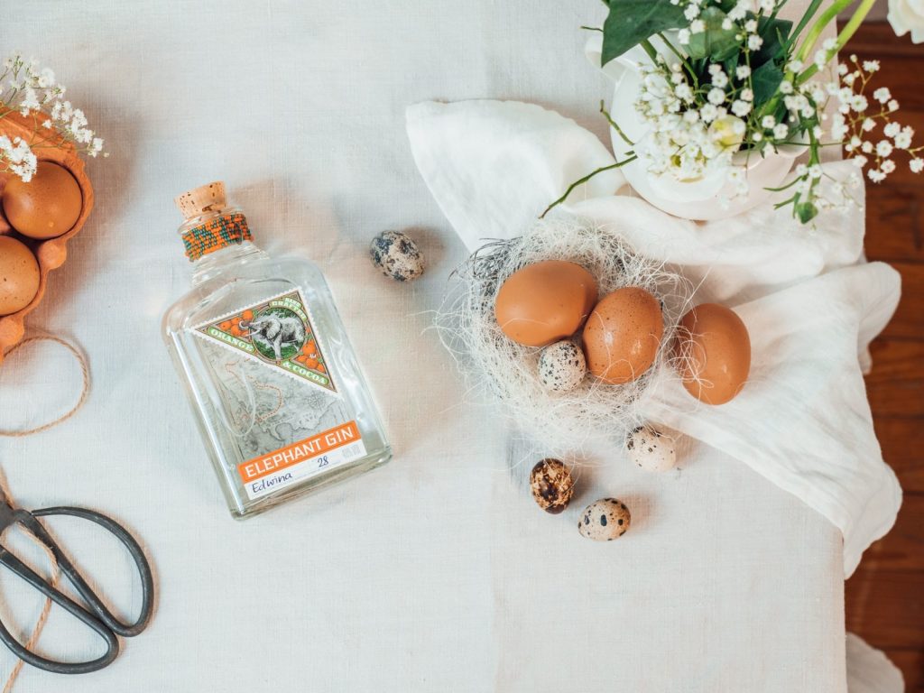 Elephant Orange & Chocolate Gin bottle for Easter