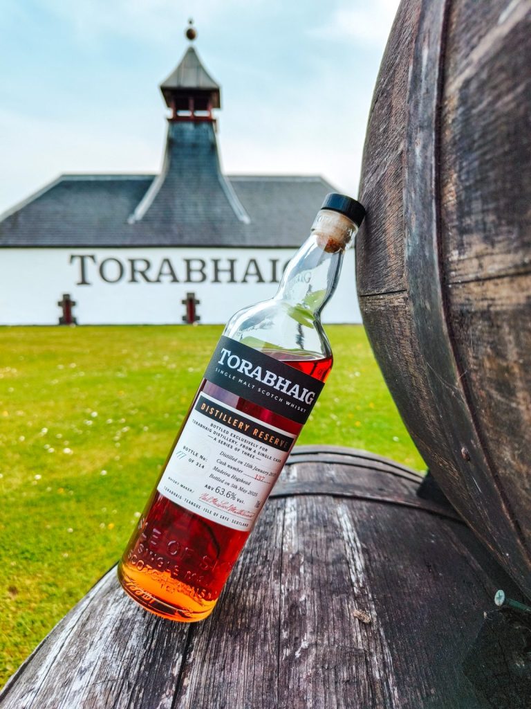 Torabhaig distillery reserve madeira casks outside the distillery