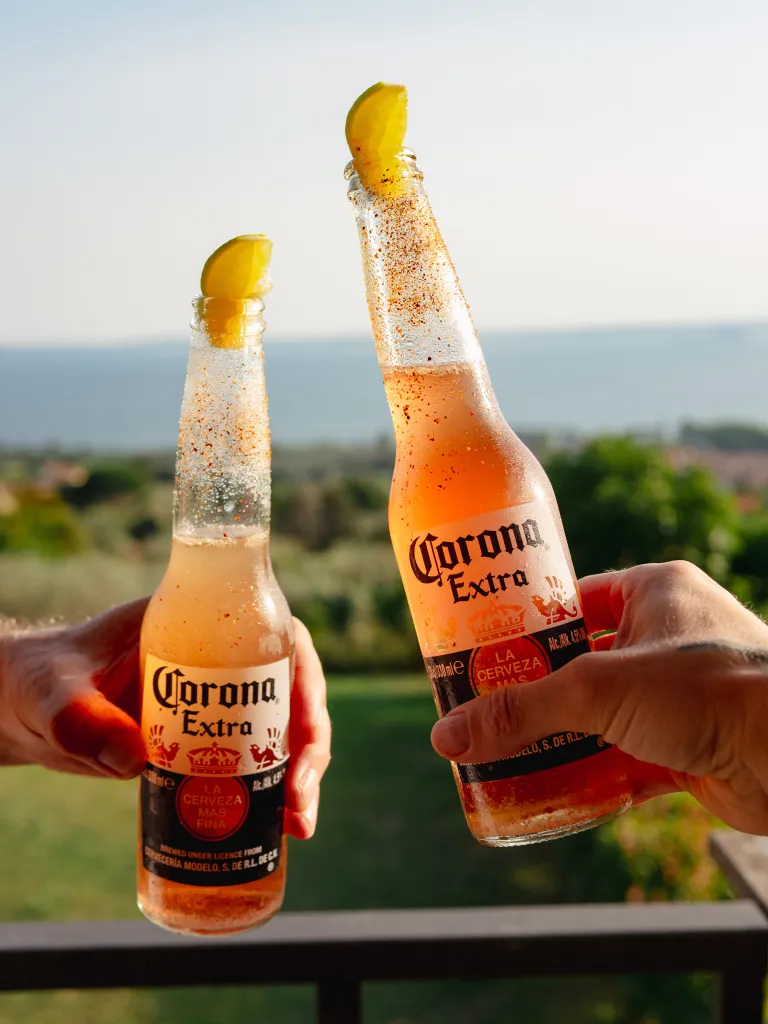 Corona beer cocktail with tequila at a BBQ party
